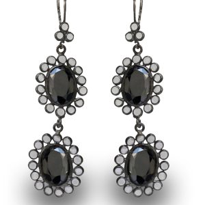 Fashion Cubic Zirconia Brass Drops & Danglers Studded Oxidized Earrings Jewellery For Women ER-1042