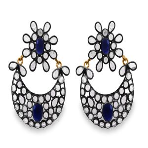 Trendy Fashion Cubic Zirconia Metal Chandbali Earrings ER-1099