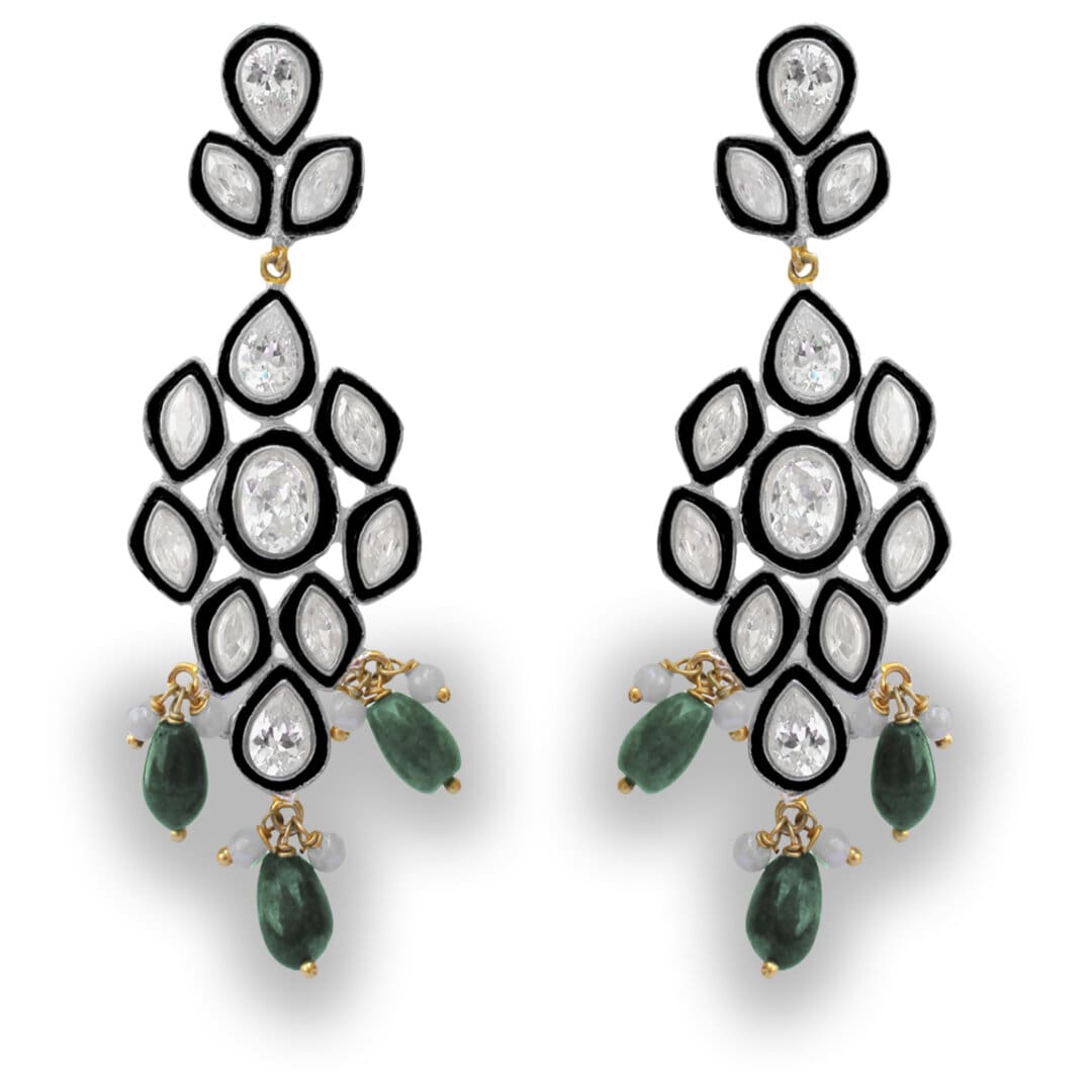Royal Fashion Chandbali Cubic Zirconia Drop & Danglers Earring Jewellry ER-1110
