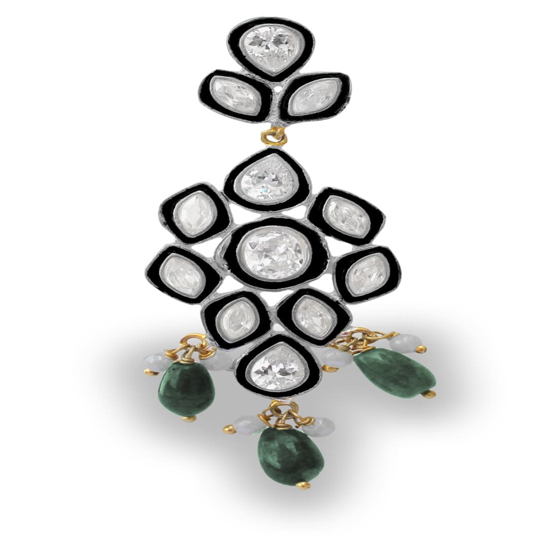 Royal Fashion Chandbali Cubic Zirconia Drop & Danglers Earring Jewellry ER-1110 - Image 3